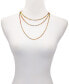 Фото #3 товара Gold-Tone Multicolor Rhinestone Three-Row Tennis Necklace, 24" + 2" extender