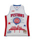 Men's x Tats Cru White Detroit Pistons Hardwood Classics Fashion Jersey