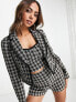 Фото #1 товара Miss Selfridge boucle cropped blazer co-ord in mono check