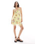 Vero Moda cami mini dress with ruffle detail in lemon floral