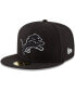 ფოტო #1 პროდუქტის Men's Black Detroit Lions B-Dub 59FIFTY Fitted Hat