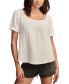 ფოტო #1 პროდუქტის Women's Square-Neck Short-Sleeve Top