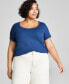 Trendy Plus Size Scoop-Neck Short-Sleeve Top