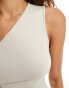 Weekday Cindy one shoulder top in beige exclusive to ASOS