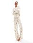 Фото #4 товара ASOS DESIGN Tall viscose star long sleeve top & trouser pyjama set in cream