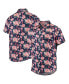 Фото #2 товара Рубашка мужская FOCO сине-бордовая с цветочным узором из льна