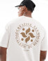 Фото #1 товара Selected Homme oversized t-shirt with circle backprint in cream