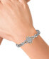 ფოტო #2 პროდუქტის EFFY® Diamond Cluster Antique-Look Bracelet (1/10 ct. t.w.) in Sterling Silver & 18k Gold