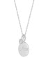 ფოტო #3 პროდუქტის Diamond Heart & Mom Coin Pendant Necklace (1/10 ct. t.w.) in Sterling Silver, 16" + 2" extender