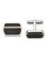 ფოტო #2 პროდუქტის Stainless Steel Polished Black Carbon Fiber Inlay Cufflinks