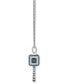 ფოტო #3 პროდუქტის Swiss Blue Topaz (1-1/4 ct. t.w.) & Diamond (1/5 ct. t.w.) Thor Hammer 18" Pendant Necklace in Sterling Silver