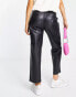 Фото #4 товара Mango faux leather joggers in black