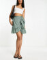 Фото #8 товара Only ruffle wrap mini skirt in green spot