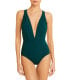 Фото #1 товара Karla Colletto 286257 Maren Plunge Neck One Piece Swimsuit, Size 6 US