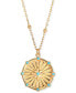 Blue Cubic Zirconia Starburst Pendant Necklace in 18k Gold-Plated Sterling Silver, 16" + 2" extender, Created for Macy's