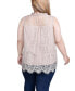 ფოტო #2 პროდუქტის Plus Size Sleeveless Mock Neck Lace Top