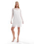 Pieces sequin dress with cami underlay in white Белый, XS - EU 34 - фото #4