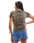 ASOS DESIGN mesh baby tee in leopard print