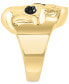 ფოტო #5 პროდუქტის EFFY® Men's Black Spinel Skull Ring (1/3 ct. t.w.) in 14k Gold-Plated Sterling Silver