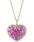 ფოტო #4 პროდუქტის EFFY® Ruby (4-3/4 ct. t.w.) & Diamond (1/3 ct. t.w.) Heart 18" Pendant Necklace in 14k Gold