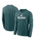 Фото #1 товара Men's Midnight Green Philadelphia Eagles Sideline Performance Long Sleeve T-Shirt