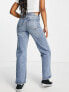 Only – Juicy – Jeans in mittelblauer Waschung mit niedrigem Bund und weitem Bein