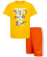 Фото #1 товара Little Boys Just Do It Graphic Dri-FIT T-Shirt & Tricot Shorts, 2 Piece Set