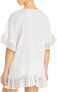 Surf Gypsy Womens Sheer Knee Dress Swim Cover-Up White, Size Large