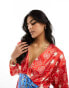 Never Fully Dressed balloon sleeve mini in red bandana print