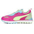 Puma Rider Fv Brighter Days Lace Up Womens Pink Sneakers Casual Shoes 39078201