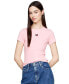 ფოტო #1 პროდუქტის Women's Badge Logo Ribbed T-Shirt