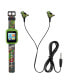 ფოტო #1 პროდუქტის Kid's Green Dinosaur Rockstar Silicone Strap Touchscreen Smart Watch 42mm with Earbuds Gift Set