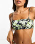 Фото #1 товара Weekday Aura bandeau bikini top in bliss lime exclusive to ASOS