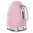 SMEG electric kettle KLF04PKEU (Pink) - 1.7 L - 2400 W - Pink - Plastic - Stainless steel - Adjustable thermostat - Water level indicator