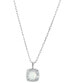 Фото #1 товара Giani Bernini simulated Opal (3/4 ct. t.w.) & Cubic Zirconia Square Halo Pendant Necklace in Sterling Silver, 16" + 2" extender, Created for Macy's