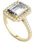 ფოტო #1 პროდუქტის Moissanite Emerald-Cut Halo Ring (4 ct. t.w. Diamond Equivalent) in 14k Gold