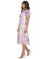 Women's Floral Crinkle Chiffon Midi Dress
