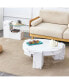 Фото #7 товара Marble Textured MDF Coffee Table Set for Home Decor