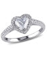 ფოტო #1 პროდუქტის Certified Diamond (7/8 ct. t.w.) Heart-Shape Halo Engagement Ring in 14k White Gold