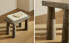 Travertine mini side table Коричневый, 28 x 20 x 18 cm - фото #2