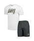 ფოტო #1 პროდუქტის Men's Charcoal, White New Orleans Saints Downfield T-shirt and Shorts Sleep Set
