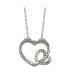 Pink Sapphire & Lab-Grown White Sapphire Double Heart Pendant Necklace in Sterling Silver by Suzy Levian