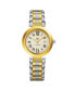 Ladies Quartz Date Watch with Yellow Gold Tone Stainless Steel Case on Yellow Gold Tone Stainless Steel and Stainless Steel Bracelet, Silver DIAMOND Dial
