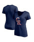 Фото #1 товара Women's Navy Colorado Rockies Red White and Team V-Neck T-shirt