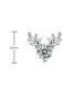 Sterling Silver White Gold Plated with 0.30ctw Lab Created Moissanite Antler Stud Earrings