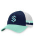 Фото #5 товара Men's Deep Sea Blue, Light Blue Seattle Kraken Breakaway Striped Trucker Snapback Hat