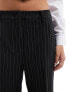 Фото #5 товара Pimkie tailored wide leg trousers in black pinstripe