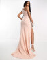 Фото #2 товара ASOS Design Tall – Premium – Maxikleid mit Knopfleiste und One-Shoulder-Träger in Blush