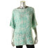 NY Collection Women's Cold Shoulder Sweater Top Green white L