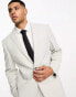 ASOS DESIGN slim suit jacket in crosshatch in ice grey